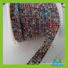 Mix color sparse cup rhinestone trim chain